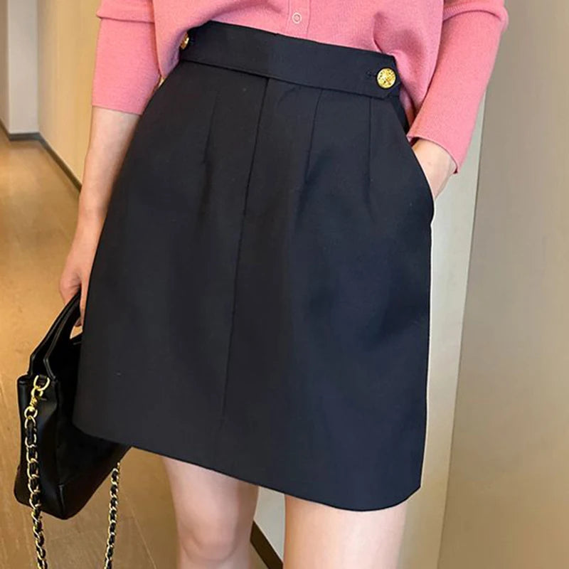 High end early autumn new fashionable small A-line skirt with buttocks wrapped, high-end gray half skirt  skirts