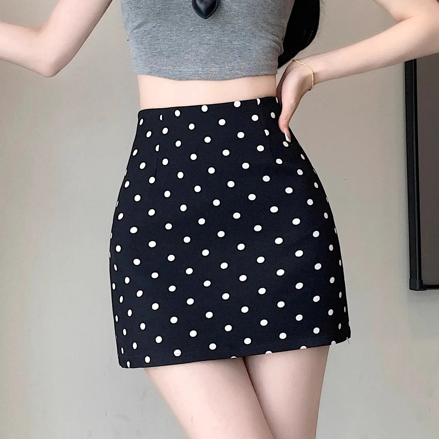 Summer Women High Waist Slim Dots Printed Skirts Female Casual A-line Skirt Elegant Streetwear Ladies Sexy Bodycon Mini Skirt