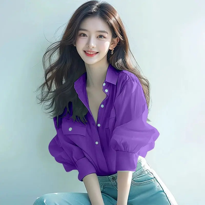 Spring Summer Green Bubble Print Shirt
