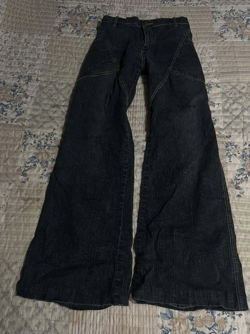 High Street Retro Rock Hip Hop Loose Straight Wide Leg Pants Women Y2K Harajuku Trendy Brand Vintage Oversized Washed Jeans Men